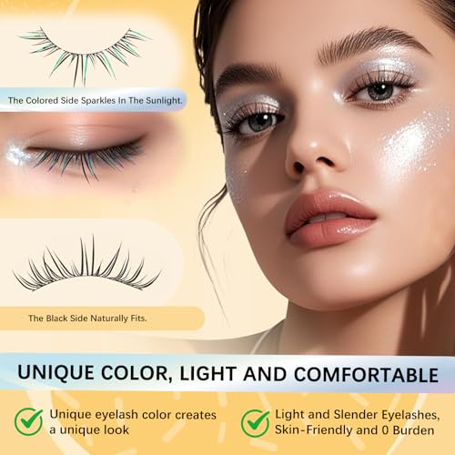 QUEWEL Self Adhesive Eyelashes Kit, Press On Lashes Pre Glued Eyelash Clusters Self Stick Lash Clusters No Glue No Remover Needed DIY Lash Extension Kit for Beginners(ZZBP02)
