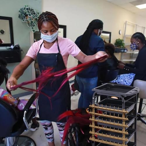 Braiding Hair Rack - Multifunction Extensions Holder Braiding Rack for Hair Stylist (120 Spool, Wood color)