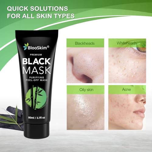 Black Peel Off Face Mask ? Charcoal Peel Off Face Mask for Oily & Combination Skin ? Helps Remove Excess Oil & Lift Away Surface Impurities ? Refreshing Botanical Formula, 2.8 fl oz - 2Packs
