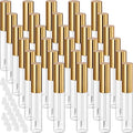 30 Plastic PET Lip Gloss Tubes 10ML Balm Container Clear Stopper Multi Color Lot (Gold)