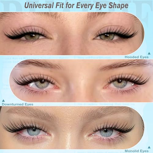 Fox Eye Lash Clusters Kit Natural Eyelash Clusters Manga Lashes Clusters Wispy Cluster Eyelash Extensions 10-14mm Cat Eye Lash Extension Kit Universal Fit Individual Lashes Daily Wear Lash Clusters