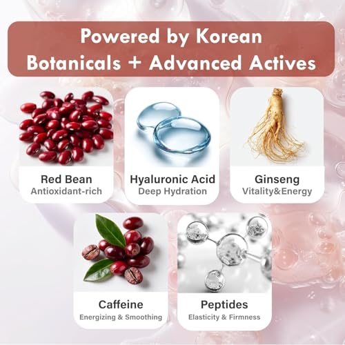 Korean Red Bean Body Lotion - 24-Hour Hydrating Moisturizer for Dry Skin with Peptides & Hyaluronic Acid for Smooth Sensitive Skin Women & Men - Vegan & Cruelty-Free - 8.45 fl oz