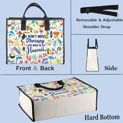 WZMPA Hawaii Vacation Travel Bag - Hawaiian Gifts I Don't Need Therapy I Just Need To Go Makeup Zipper Pouch Bag Trip Merchandise