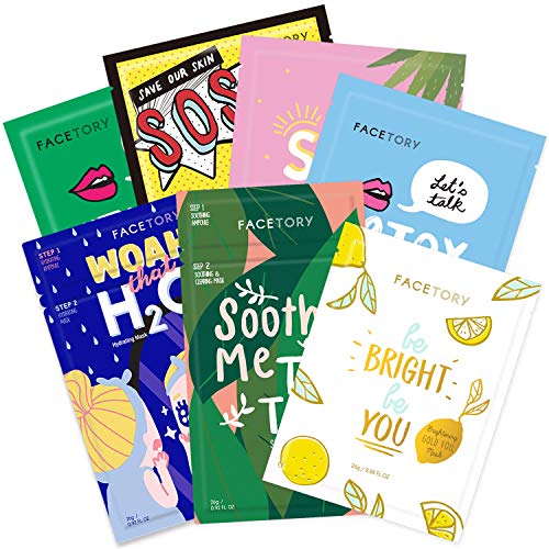 FaceTory Bundle of Best of Seven with Moon Velvet Sheet Masks (5pcs), and Moon Velvet Sleeping Mask