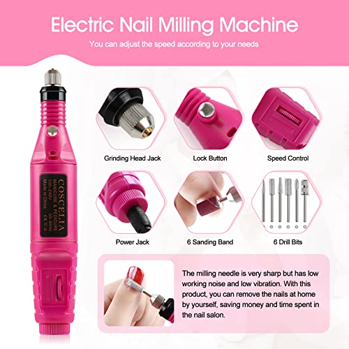 Acrylic Nail Kit with Everything for Beginner with Drill and U V Light Professional Nails Acrylic Set 12Pcs Decoration Powder Art Starter Mother's Day Gifts for Women Mom DIY