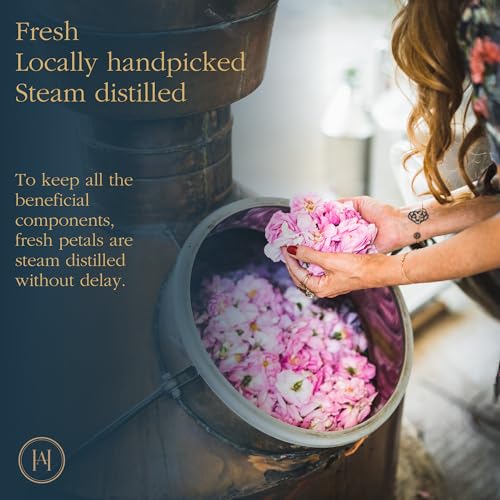 HMA | 100 Percent Pure Rose Water Facial Mist ? Steam-Distilled Rosa Damascena Hydrosol | Alcohol-Free Toner & Hydrating Face Spray | Natural Skin Refresher for All Skin Types | 3.38 FL Oz