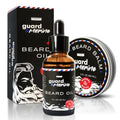 GUARD&MARINE Beard Oil and Balm Set - Men¡¯s Beard and Mustache Care Kit for Growth, Styling, Conditioning, and Sandalwood-Scented Grooming