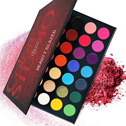 BestLand 35 Color Studio Eyeshadow Palette for Halloween Makeup, Pop Makeup Inner Artist Matte Shimmer Luminous Velvet Texture Pressed Colors Powder Creamy Eye Shadow Blendable Natural Makeup Palette