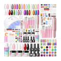 COSCELIA Acrylic Nail Kit for Beginners with Everything 4PC Gel Polish 3PC Acrylic Powder with Drill and U V Light 24 Colors Glitter Powder Complete Gel Manicure Kit Nail Stickers DIY Gifts for Women