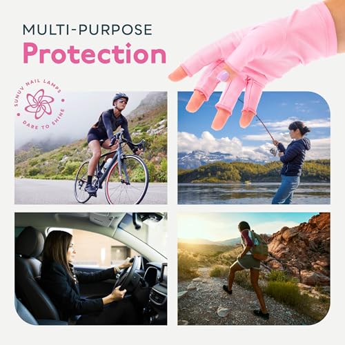 SUNUV SUN2C UV Light for Nails, UV Light Gloves Pink Compatible with All Gel Types