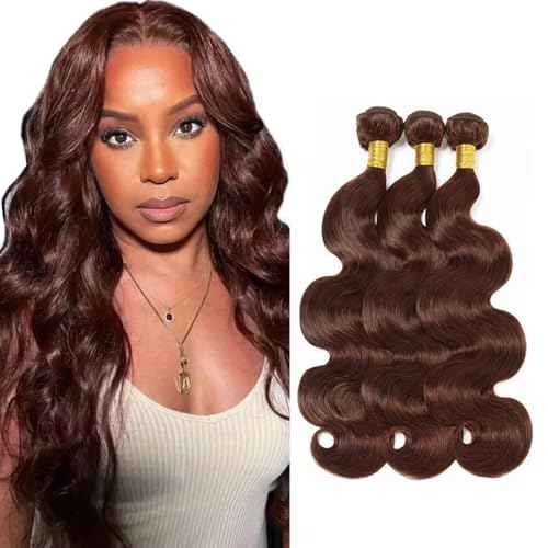 26 28 30 inch Dark Brown Body Wave Bundles Brown Human Hair Bundle #4 Body Wave Bundles Grade 8A Remy Hair Weave