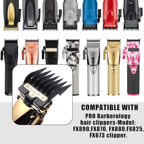 COSYONALL Clipper Replacement Guards for BabylissPRO Clippers Barberology FX870, FX880, FX825, and FX673 Clippers£¬Cutting Lengths 1/16¡±-3/4 ¡±,Black 8 Pack