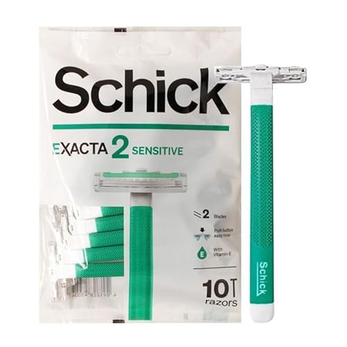 Schick Exacta2 Sensitive Skin Disposable Mens Shaver 20 Count (10 Count x 2Pack) 2023 New Verson