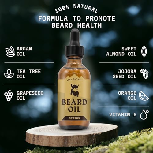 Striking Viking Pack of 2 Beard Oil and Beard Balm with Citrus Scent