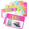 Kacctyen 6 Pcs Teach Bags Chenille Letter Clear Zipper Makeup Bags Teacher Appreciation Gifts Cosmetic Travel Pouch with Handle Gift for Teacher Retirement Women Thanksgiving day Christmas, Multicolor