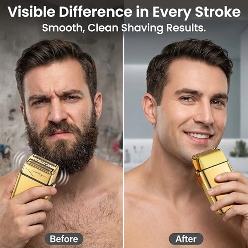 2 Pack Shaver Replacement Foil Compatible with Babyl*ss FXFS2G/FXFS2, Shaver Foil Replacement for Superior Shaving (Gold)