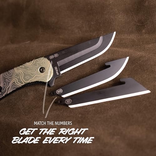 OUTDOOR EDGE RAZOR VX1 | Topo Map Etching | Replaceable Blade EDC Folding Pocket Knife | 3" Stainless Blade, Green Anodized Aluminum Handle, Reversible Pocket Clip | Cool Knife for Men