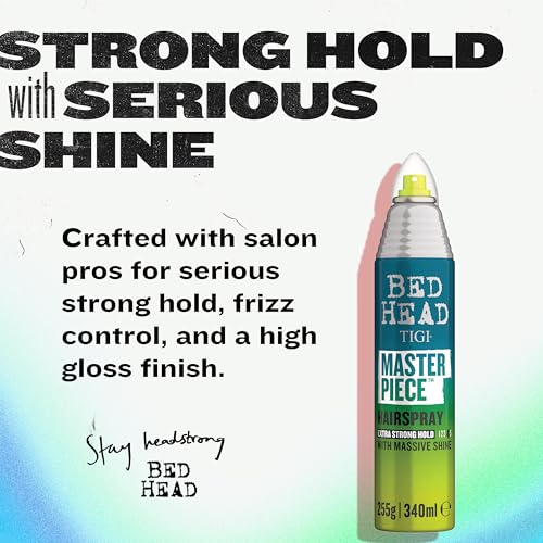 TIGI Bed Head Masterpiece Hairspray 2-Pack ? Extra Strong Hold Hairspray, Frizz Control + Shine, Tropical Scent, 10.3 Oz Ea
