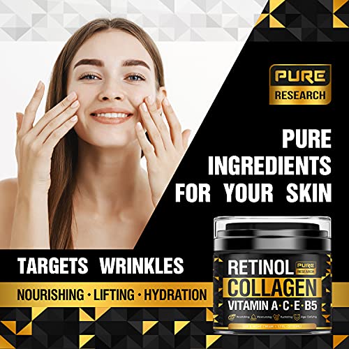 Retinol Face Cream ? Natural Anti-Wrinkle Cream ? Anti-Aging Facial Moisturizer with Collagen & Hyaluronic Acid - Hydrate, Renew and Protect Your Skin 1.7oz