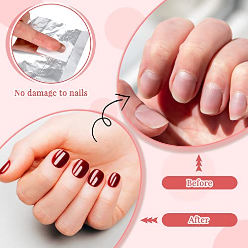 Demissle 1000 Pcs Gel Nail Polish Remover Foil Wraps Bulk Nail Soak off Foil Wraps Gel Finger Polish Remover with Pre-Attached Lint Pad, Silver