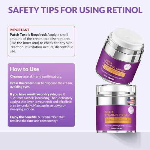 Advanced Neck Firming Cream ? 3% Retinol & Hyaluronic Acid for Wrinkle Reduction, Lifting & Skin Tightening ? Anti-Aging Moisturizer for Face, Neck & D?collet? ? Deep Hydration, 3.4 FL£¨2 bottle£©.