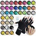 SAVILAND 36 Colors Mirror Chrome Nail Powder Set with UPF80+ U V Gloves for Nails
