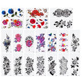 20 Sheets Temporary Tattoos Mixed Style Mixed Color Rose Flowers Collection for Women Men Kids Body Art