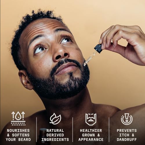 Striking Viking Beard Oil for Men - 0.66 Fl Oz, Pack of 4 - Barber-Style Softening Infusion - Encourages Fuller Beard Growth - Featuring Sandalwood, Vanilla, Cedarwood, Citrus Oil
