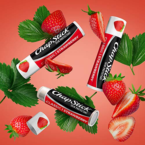 ChapStick Classic Strawberry Lip Balm, 9-Count ? Tinted Lip Moisturizer, Juicy & Sweet, 0.15 Oz Ea