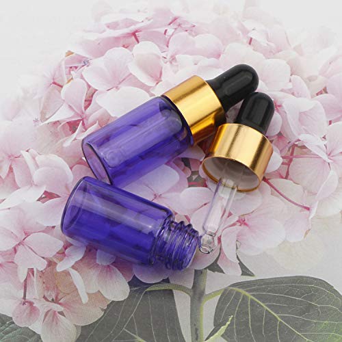 Ellbest 30pcs 3ml Mini Dropper Bottles for Essential Oils Purple Glass Bottle with Dropper Empty Refillable Perfume Vials for Perfume, DIY Samples