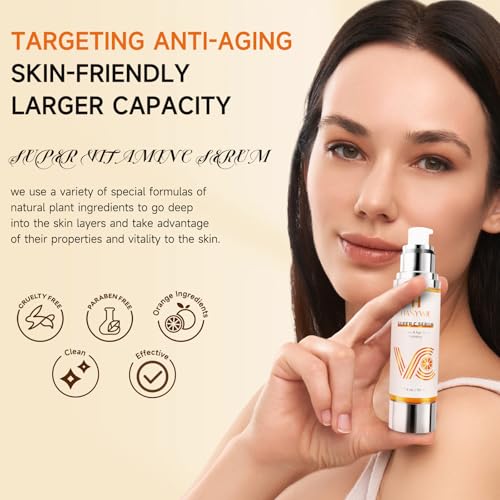HANYWIL 20% Super Vitamin C Serum for Mature Skin 30-70 Women, Dark Spot Remover with Hyaluronic Acid & Active Lock Tech, Hydrating Total Package Serum for Wrinkles & Firming, Even Skin Tone, 1.7fl oz