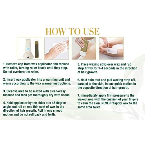 Clean + Easy Large Sensitive Roll On Wax Refill ? Large Wax Refill for Cartridges, Quick & Easy Hair Removal, 12 Pack