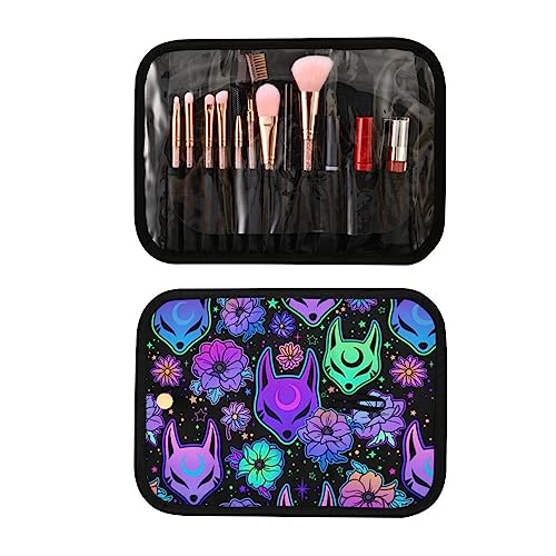 MNSRUU 3 PCS Toiletry Bag, Magic Fox with Camellia Hanging Makeup bag for Toiletries Travel Toiletry Organizer Bags Portable Clear Toiletry Kit