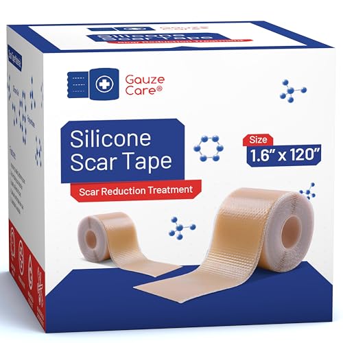 GauzeCare Silicone Scar Tape ? 1.6¡±x120¡± Roll ? Medical-Grade, Reusable, Professional Silicone Scar Tape for surgical scars, C-Section, Burns, Keloid, and Acne Scars