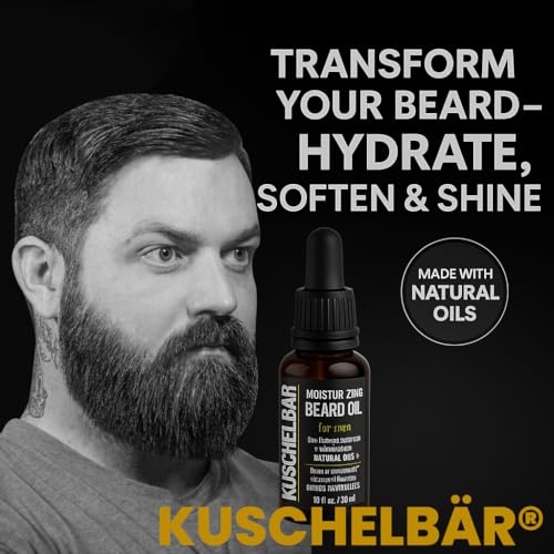 KUSCHELBAR - Beard Oil for Men | Beard Oil for Beard Growth | Provides Hydration, Softness, and Shine | Deep Moisture, Nourishment & Frizz Control | Leave-In, Non-Greasy, Lightweight l 3,38 fl.oz