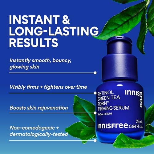 innisfree Green Tea Retinol PDRN Firming Serum - Vegan Korean Skincare for Fine Lines and Smoothing Skin Texture, Available in Gift Set