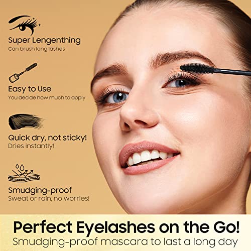 Volume and Length Liquid Mascara - Lengthening & Thickening Softer Fuller Lashes Black Mascara 5x Longer Washable, Curling Eyelashes and Fast Dry, Create Charming Eye Makeup (Black)
