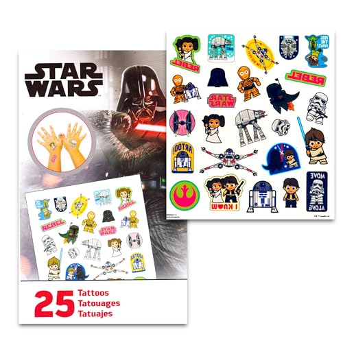Temporary Tattoos Set ~ Bundle Includes 200 Assorted Tattoos Featuring Dory, Star Wars, TMNT, Batman, and More | Bulk Party Pack, No Duplicates