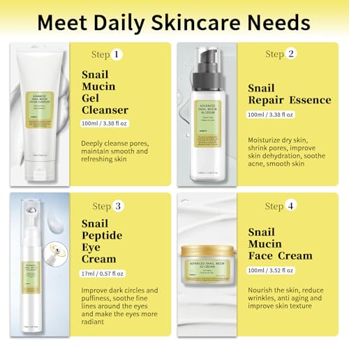 Collagen Skincare Set For Teen Girls, Anti Wrinkle & Repair Face Skin Care Gift Set With Face Cleanser, Serum, Face Cream, Eye Cream, 4 PCS Peptides Facial Kit Travel Size For Women.
