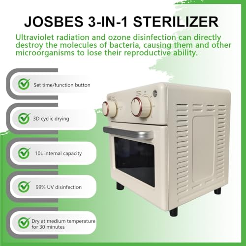 Sterilizer Tools, 8L Drying and 3-in-1 Disinfection Tools 150W Sterilizer with Timer Disinfection Cabinet Suitable for Mother-Child Products, Towels, Hair Salons, Nail Studios (White1)