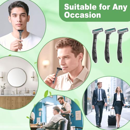 Disposable Razors Bulk, Gray Razors Individually Wrapped Bulk, With Shaving Cream For Hotels, Shelters, Homeless, Nursing Homes, Charities, Churches (30-PACK)