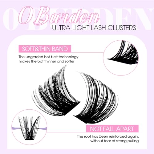 Lash Clusters DIY Individual Lashes 10-18mm D Curl Fluffy Eyelashes Extension 100P+200P Wispy False Eyelashes Volume Thick Eyelash Extension£¨28-100P+200P-07-D-1018£©