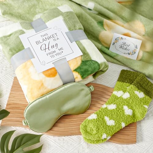 Get Well Soon Gift Basket for Women, Spa Self Care Gift Box with Plush Blanket, Sympathy Care Package for Women After Surgery, Birthday Think of You Gifts for Mom Her Sister Wife Feel Better