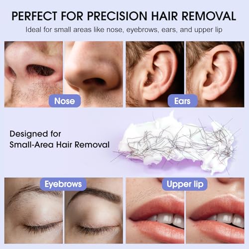 SUBAY Nose Wax Kit, Cordless Mini Wax Warmer for Ear Eyebrow Hair Removal, Waxing Kit for Women Men with 100g Beads, 6 Nose Sticks, 6 Applicators, Storage Bag, Rechargeable Machine for Face Waxing