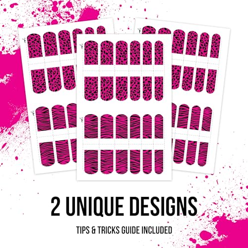 Savvi - 144 Manic Panic: Hot Hot Pink Nail Tattoos: Great for Parties and Everyday Wear, Gifts for Teens and Adults, Made in the USA [6 sheets, 144 count]