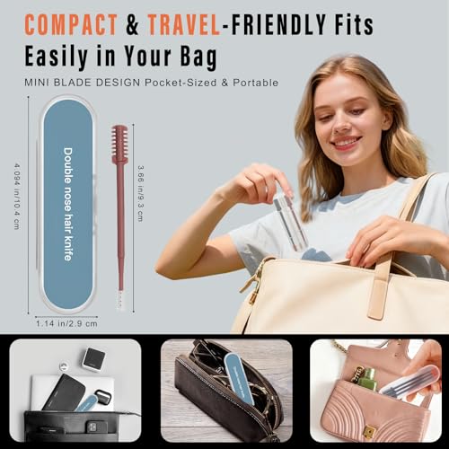New 2026 Upgraded Staggered Blades Nose Hair Trimmer - Pain-Free & Efficient Nostril Hair Remover for Men and Women, Manual 360¡ÆRotation with Soft Cleaning Brush (3-Pack