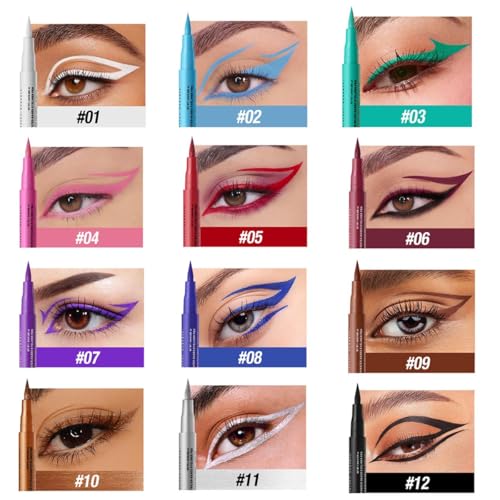 Black Liquid Eyeliner Waterproof Smudgeproof Eyeliner Liquid Liner Black Long Lasting Hypoallergenic (12#)
