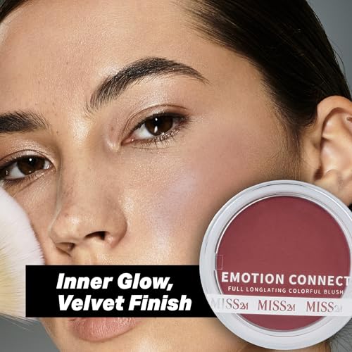 Velvet Powder Blurring Blush with Sheer to Medium Buildable Color and Dewy Glow| Emotion Connect Cosmetics: 06 Adoring Hazelnut, 0.35 Oz