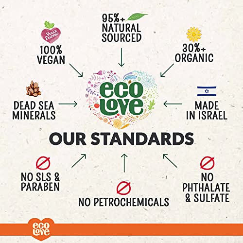 ecoLove - Natural Moisturizing Body Wash for Dry Skin - With Organic Carrot, Pumpkin and Sweet Potato - No SLS or Parabens - Vegan and Cruelty-Free Shower Gel, 17.6 oz