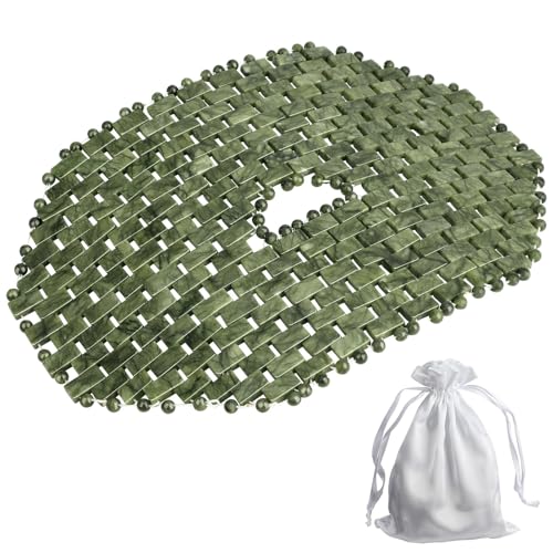 Jade Mask, Natural Facial Cooling Mask, 100% Real Jade Cover the Eyes for Hot & Cold Therapy, Relieves Redness, Swelling, Sensitivity, Wrinkles, Puffiness, and Anti-Aging